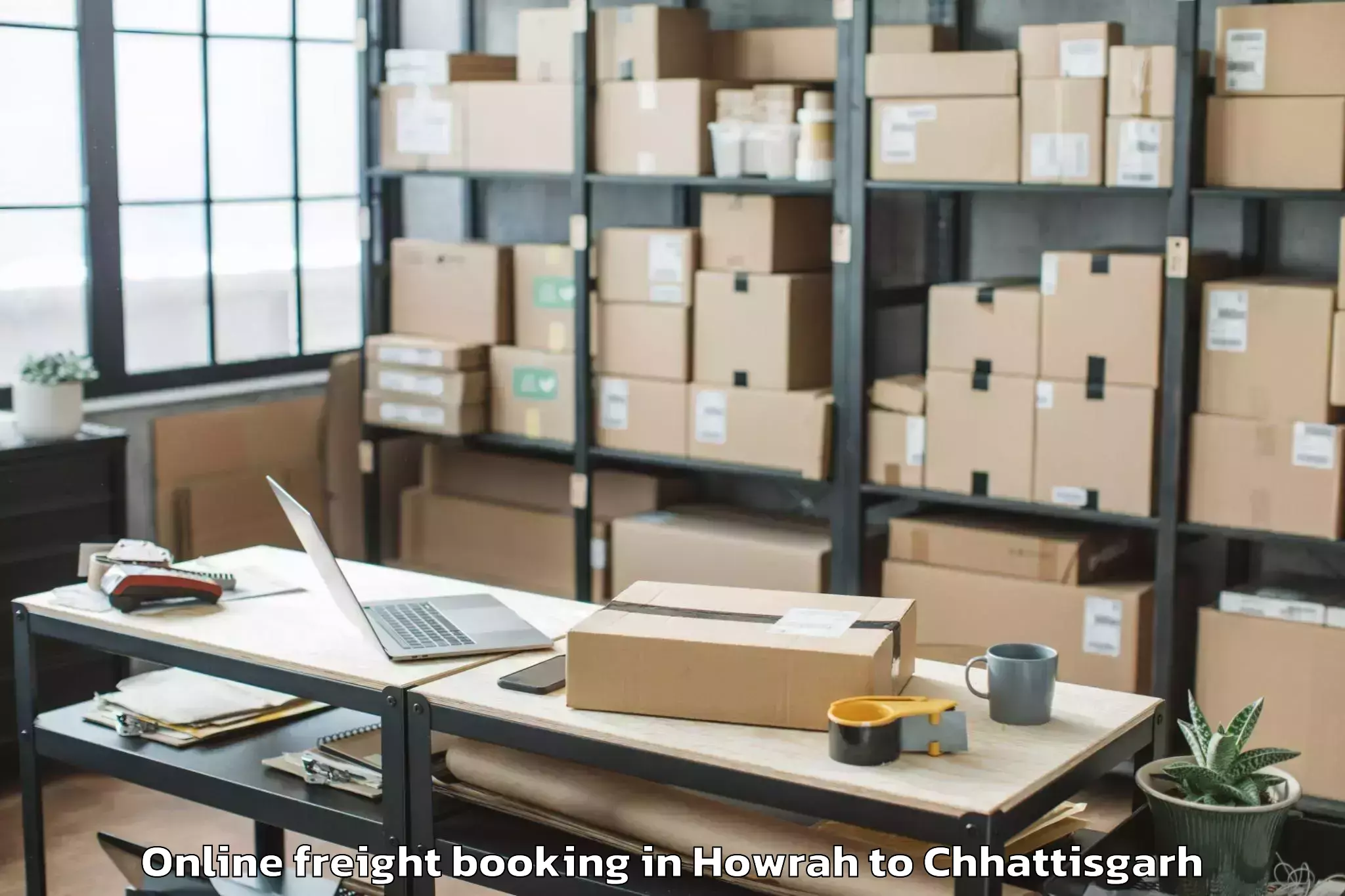 Reliable Howrah to Kharsia Online Freight Booking